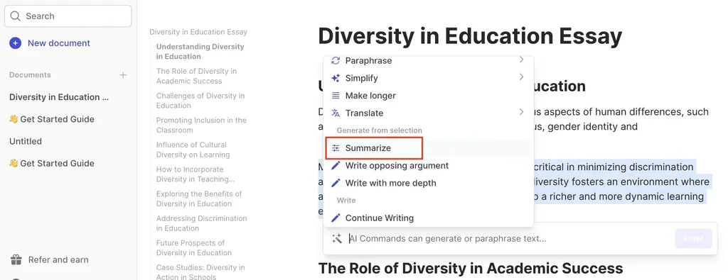 concise free ai summarizing tool