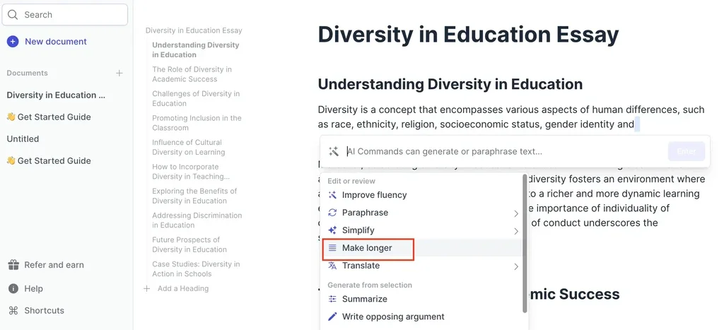 expand and make sentences longer using diverse styles and tones